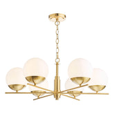 Bombazine 6 Light Pendant Natural Brass Opal Glass